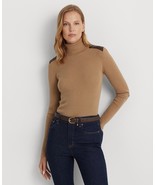 lauren-ralph-lauren-womens-faux-leathertrim-ribb-classic-camel-m - $47.71 CAD