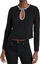 Self-Portrait crepe diamante top in Black - £207.80 GBP