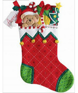 Bucilla Felt Stocking Kit, Holiday Teddy 18in embroidery XMAS, Christmas... - £28.67 GBP