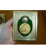 CFL54-10) FRAMED Large Horse CAMEO heart brass green felt desk shelf wal... - $49.99