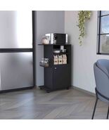 Black Kitchen Cart: Single Door, 4 Casters - $164.76 CAD