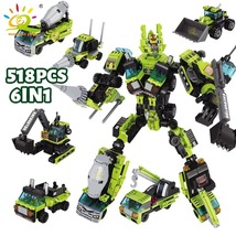 518PCS 6in1 Boys Aeerospace Transformation Robot Building Blocks Set Toys - $27.99