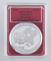 2019 Silber Panda 10 Yuan Ausgewählten Von PCGS As MS-70 Erste Streik 1 ... - $108.97