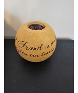 Round Friendship Friend Candle Holder with Purple Flower Candle FREE SHI... - £19.55 GBP