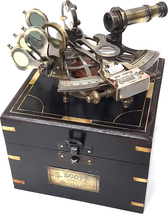 Nautical Sextant J.Scott London Vintage Brass Antique Sextants with Box Educatio - £61.74 GBP