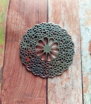Floral Pendant Large Focal Piece Antiqued Silver Filigree Circle 2&quot; Jewelry - $3.93 CAD