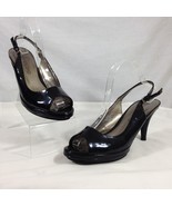 Jones Studio Kelsey Womens Sz 9M Slingback Heels Black Patent Leather Op... - $27.33 CAD