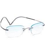 Silhouette Eyeglasses Titan Gunmetal &amp; Purple Rimless Frame Austria 49[]... - €153,85 EUR