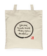 Calligraphy Tote Bag You Are Much More Than You Emotion Bag Cotton Women... - $314.71 MXN