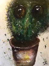 Funny Cactus painting,original watercolour painting. - £19.75 GBP