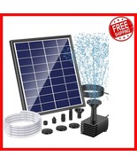 Solar Bird Bath Fountain Pump - 6W Glass Panel with 5 Nozzles &amp; 4ft Tubing - $41.57