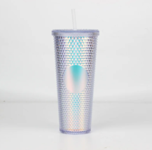 Starbucks Design 710ml Coffee Cup 24oz Tumbler With Straw Pink Water Bottle! - £19.65 GBP