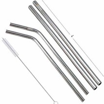 Prisha India Craft Eco-friendly Stainless Steel Drinking Straws (2 Pcs Bent Stra - £19.02 GBP