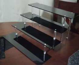 4 Tier Perfume Organizer Stand, Acrylic Risers Display 11.6 x 10.3 x 5.8... - $21.83