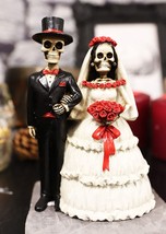 Ebros Love Never Dies Wedding Bride And Groom Skeleton Couple Figurine 5.5&quot;Tall - £23.97 GBP