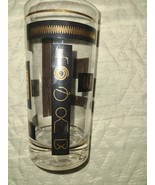 Vintage MCM  Collectible Highball  Gold  &amp; Black Barware Single  Glass  - $19.99