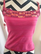 Alberto Makali Women&#39;s Top Pink Silk Blend Sequins Sleeveless Size Medium NWT  - £39.22 GBP