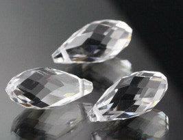 200PCS 12x8mm Teardrop Glass Faceted Loose Crystal Beads Prisms Jewelry Making - £13.41 GBP