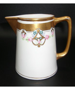 Pickard MILK PITCHER Heavy Gold &amp; Floral Hand Painted Vintage China Art ... - £35.85 GBP