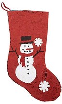 Winter Snowman Color-Changing Sequined Christmas Stocking, 23.5-Inch - £14.91 GBP