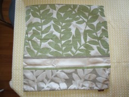 Nwot Fable Avocado &amp; Tan Leaf Design Zippered Pillow Cover Case - 18&quot; X 18&quot; - $9.90