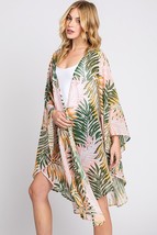 Versatile Shawl Cover Up Tropical Leaves Print Lightweight Breathable Fabric - £23.38 GBP