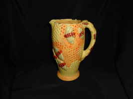 Staffordshire Cottage Ware Water Milk Pitcher Honey Bees Honeycomb Vintage - $39.60