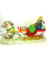 Grandeur Noel Victorian Village Family Sleigh Ride Porcelain Decoration ... - $22.72