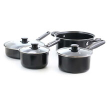 Better Chef 7-Piece Deluxe Non-Stick Stainless Steel Cookware Set In Black With - €46,72 EUR