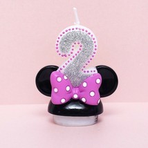 Minnie Mouse Second Birthday Candle / Keepsake Topper 2-1/2&quot;X2-1/2&quot; - £18.86 GBP