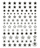 Nail Art Large Solid &amp; Hollow Black Stars Perfect 3D Art Nail Sticker CB046 - $3.39
