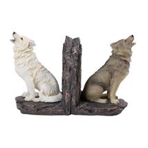 Howling Wolves Wolf Bookend Set Home Decoration - $33.98