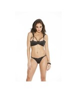 LACE BRA THONG SET BLACK SHIRLEY OF HOLLYWOOD - $20.92 CAD