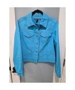 Vintage 5|48 Turquoise Stretch Jacket Sz 10 Blue Denim Look Fitted Jean ... - $529.68 MXN