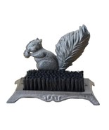 Cast Iron Boot Scraper Brush Brown Squirrel &amp; Nut Design Shoe Cleaner Ru... - $47.64 CAD