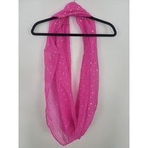 Aerie Infinity Scarf One Size Womens Pink Gold Polka Dot Sheer Fall Spring - £10.52 GBP