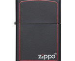 Zippo Windproof Lighter Black Matte w/Zippo Logo &amp; Red Border - £98.48 GBP