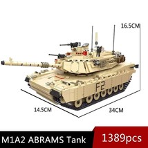 US M1A2 Main Battle Tank Building Blocks Military MOC Bricks DIY Model Toys Set - £83.28 GBP