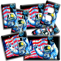 USA FLAG NASA ASTRONAUT APOLO MOON MISSION LIGHT SWITCH PLATES OUTLET HO... - $17.99+