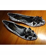 Donald J Pliner made in Italy gray leopard print kitten heels 8 1/2 M bow detail - $20.39