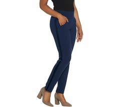 Belle by Kim Gravel Velvet Trim Ponte Slim Pants Twilight Size 22, A343335 - $16.07
