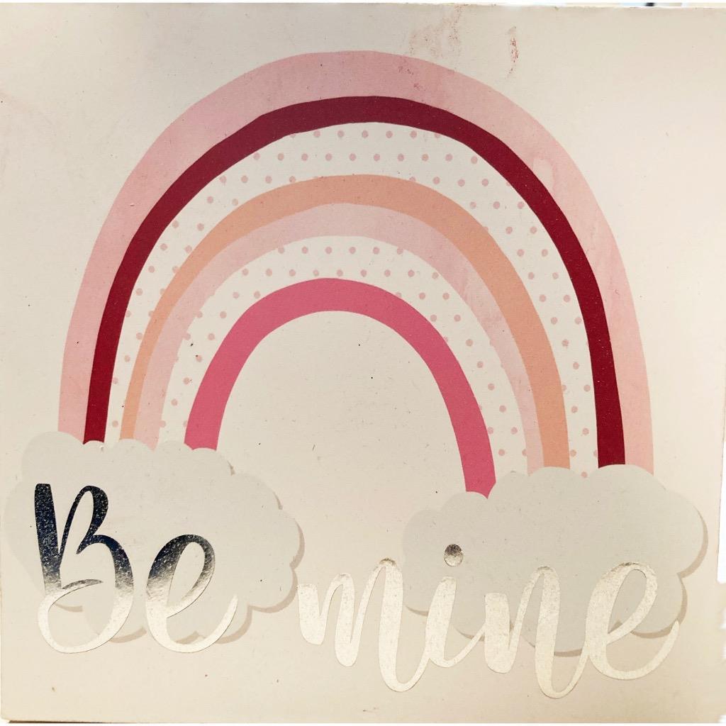 Valentine Be Mine Bo Ho Table Top Box Style Sign 6&quot; Square New - $5.00