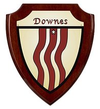 Downes Irish Coat of Arms Shield Plaque - Rosewood Finish - $48.00