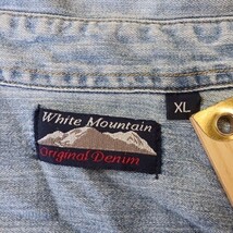 Vintage White Mountain Denim Men's Blue Cotton Short Sleeve Button-Down Shirt XL image 3