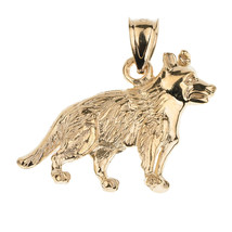 Authenticity Guarantee 
14K Solid Gold German Shepherd K9 Dog Pendant Necklac... - £275.71 GBP+