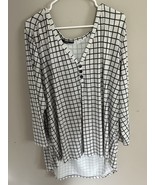 Lily by Firmiana Checkered Blouse White Black NWT 3XL - $32.85 CAD