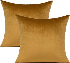 Golden Velvet Decorations Brown Room Decor Cushion Cases Home For Couch Patio - £28.65 GBP
