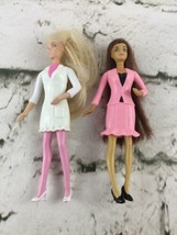 Barbie Mcdonalds Figures Lot Of Two Pink White 4” Brushable Hair  - £7.77 GBP