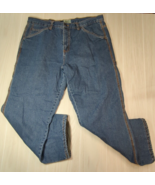 Schmidt workwear Fleece lined carpenter painter Blue Jeans  38x30 actual... - $24.74