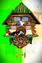 Little Elk &amp; Cow Wind-Up Novelty Clock, Cuckoo Clock Shop Items - $68.31